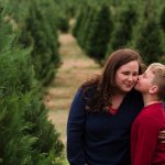 mother son christmas tree farm