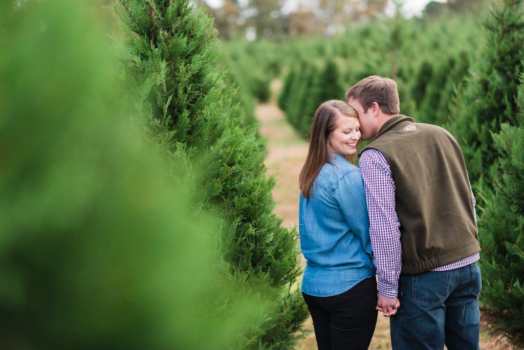 Christmas tree farm couple session
