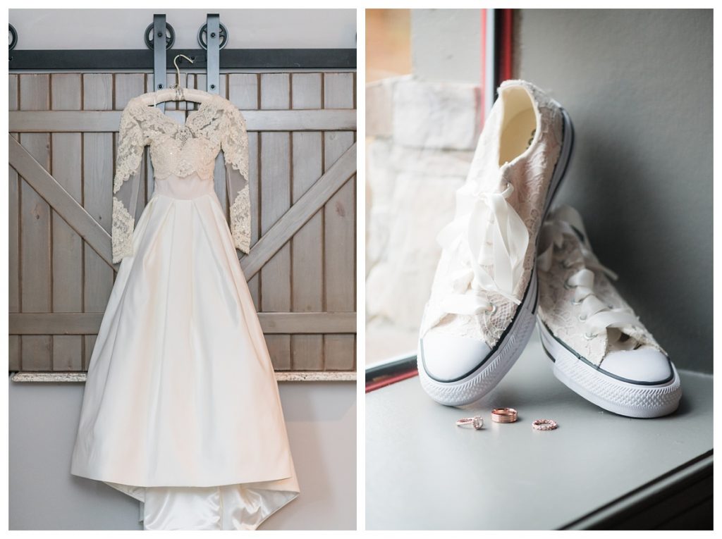 wedding dress with sleeves and white converse