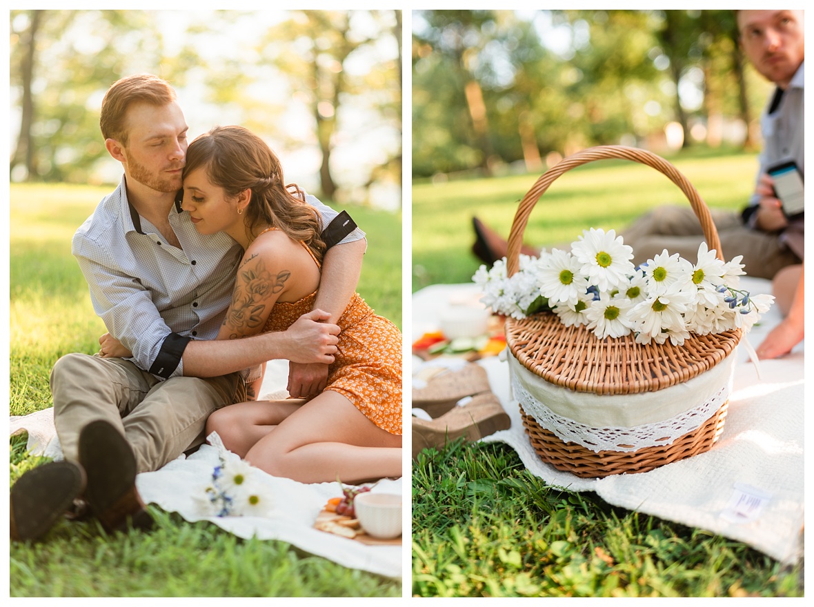 picnic basket engagement photos