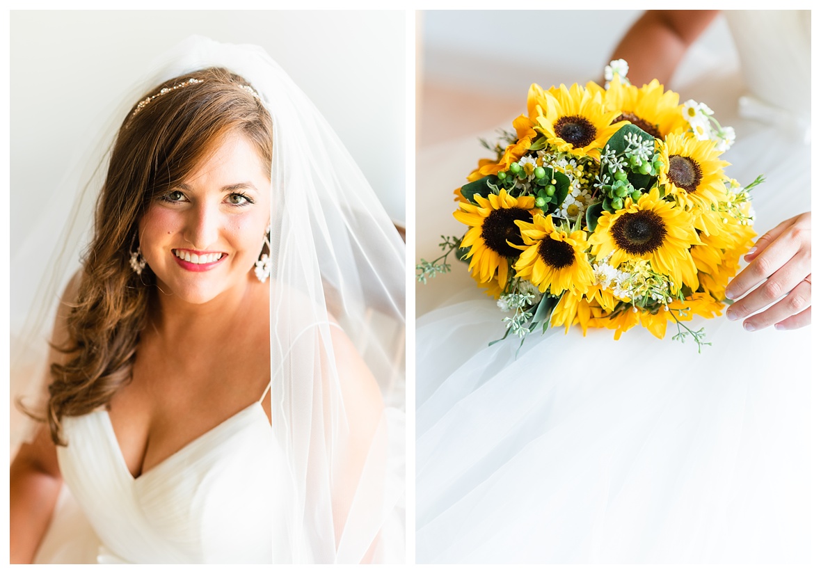 sunflowers and bride