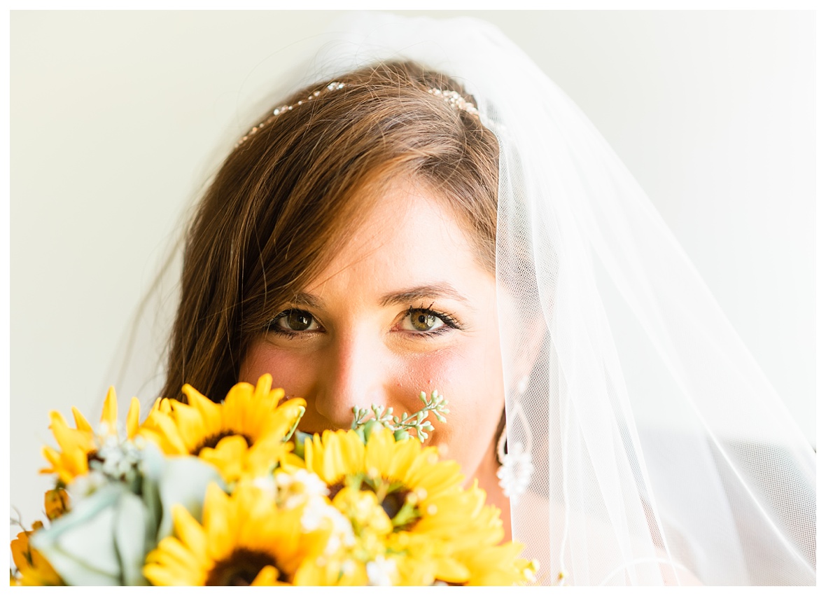 sunflowers and bride