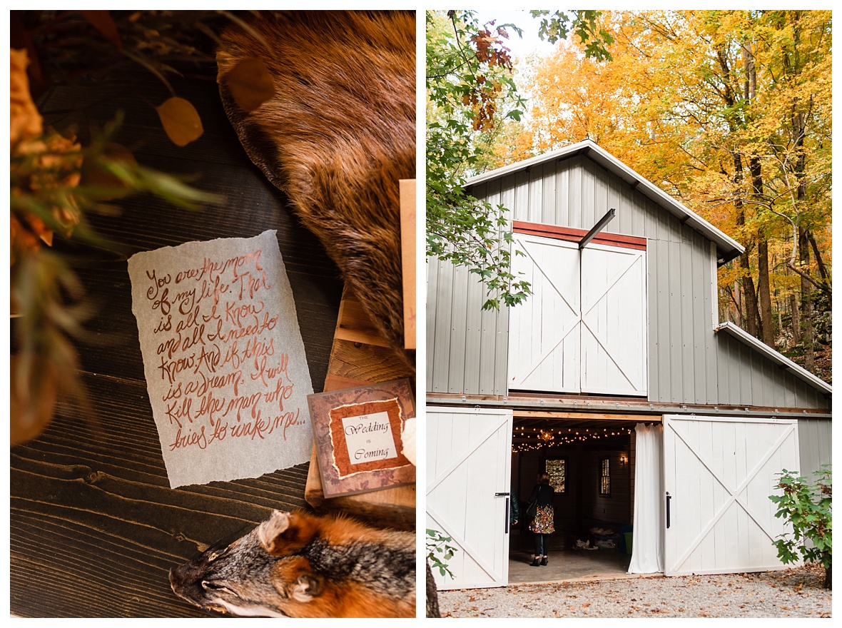 barn wedding in the fall