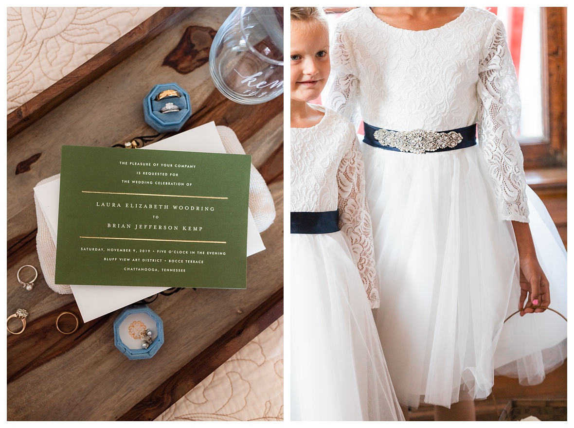 white, green, and navy wedding