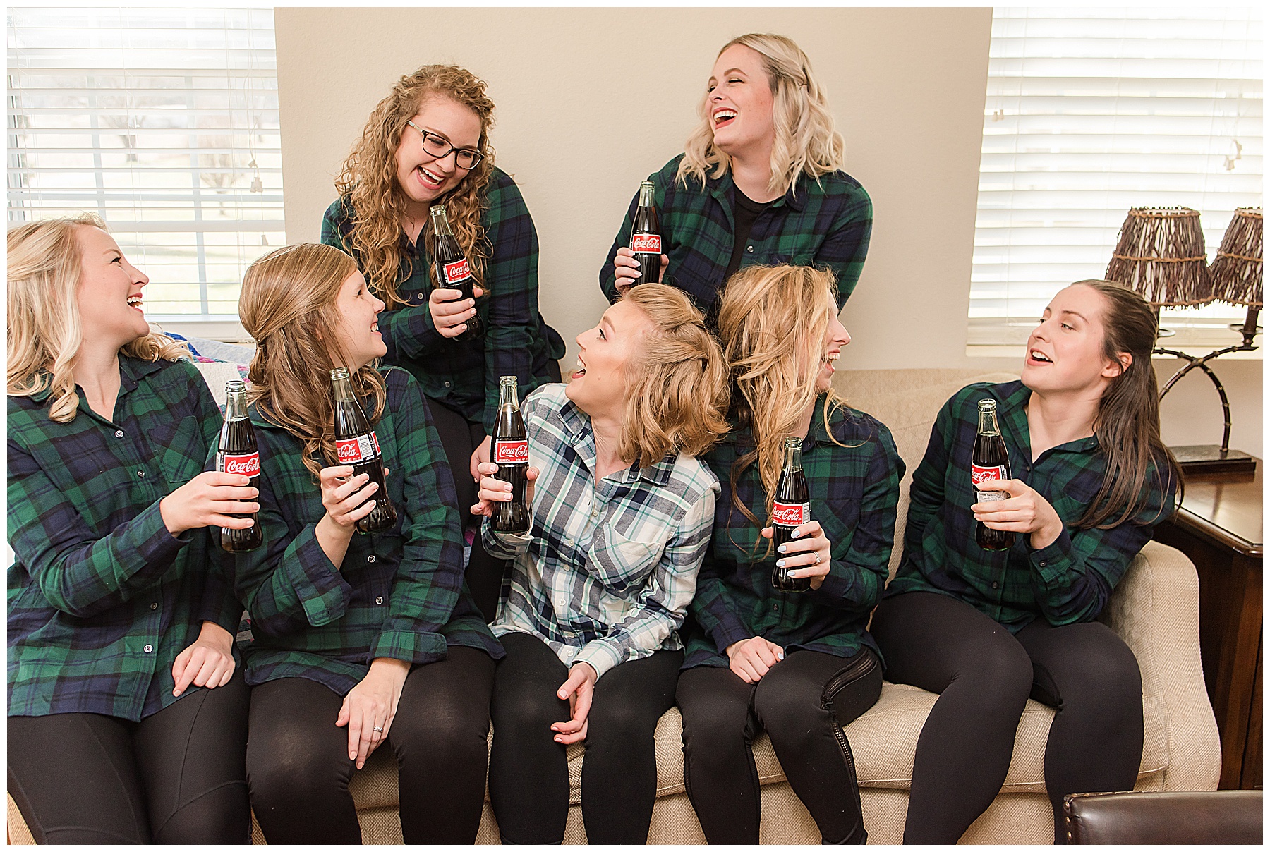 bridesmaids in flannel