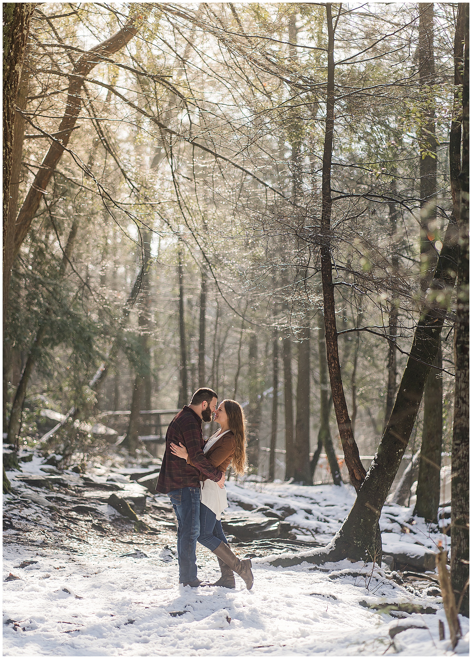 mountain engagement photos in the snow