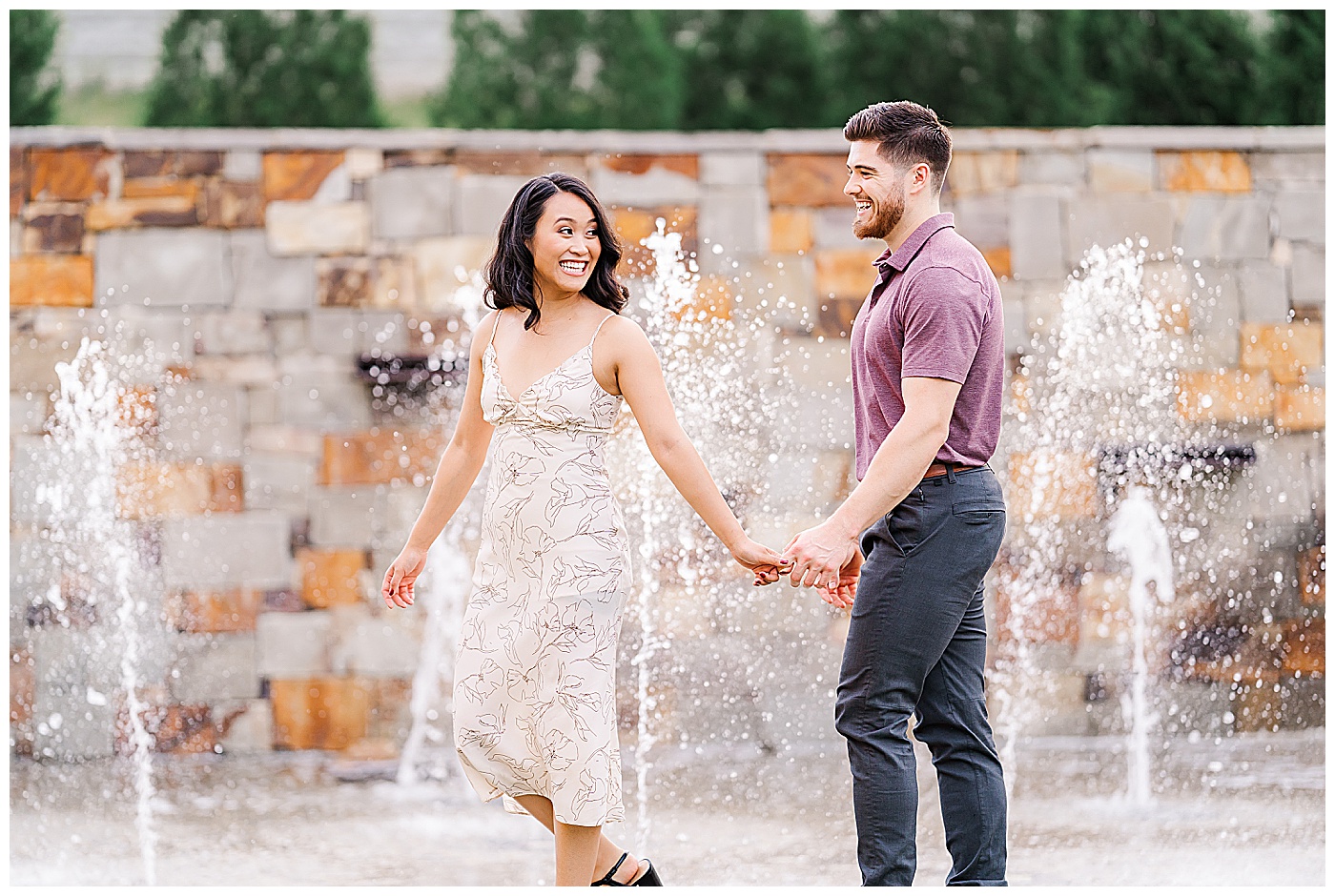 Chattanooga Coolidge Park Fountain Engagement Pictures