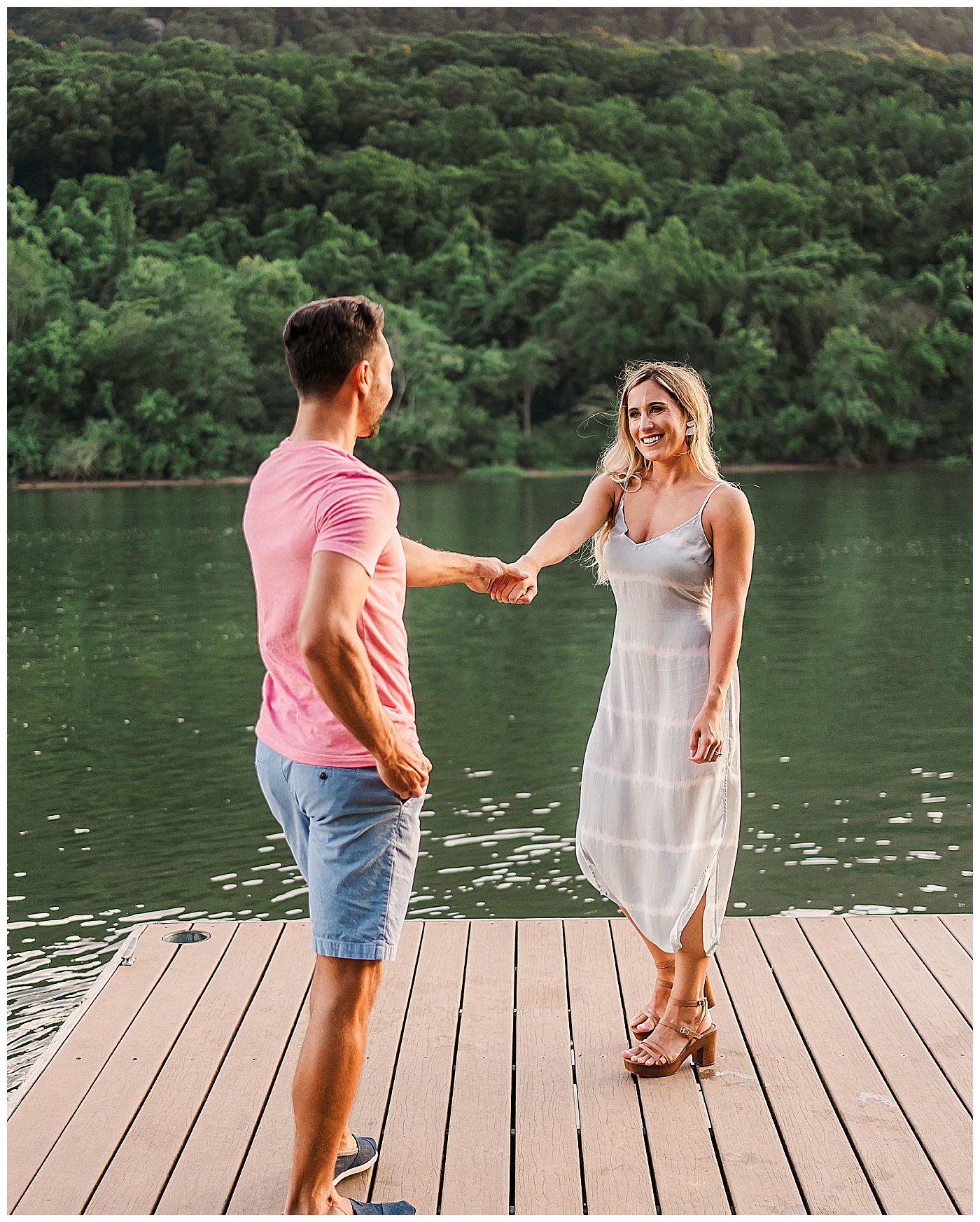 Engagement Pictures on Pier Dancing