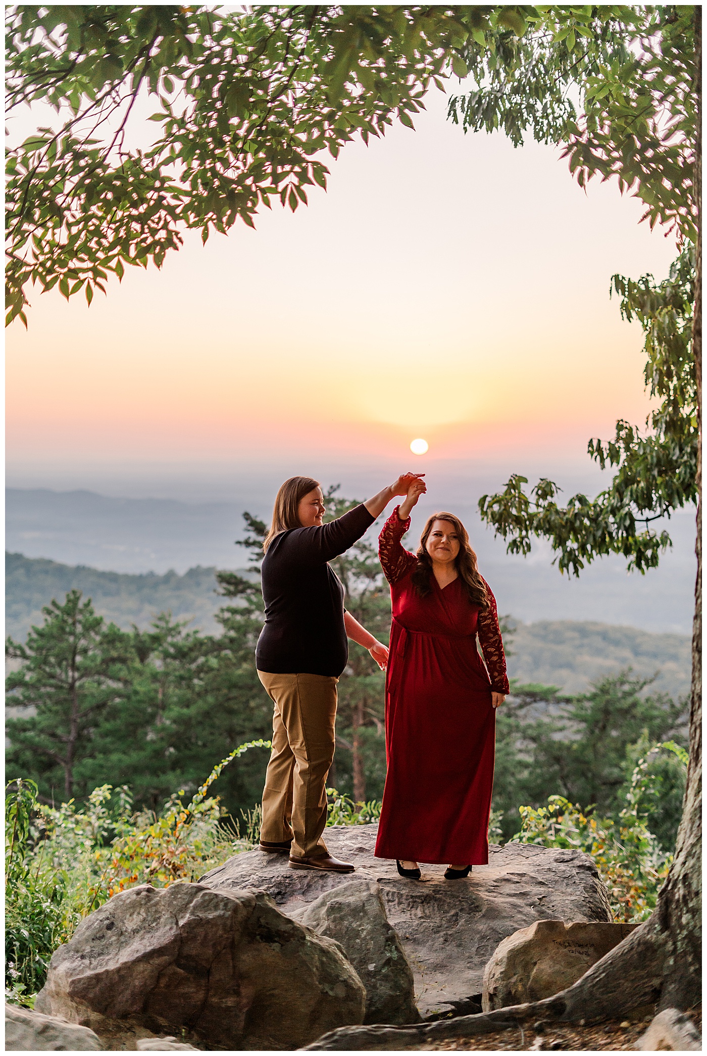 Lookout Mountain Engagement Couple Sunset
