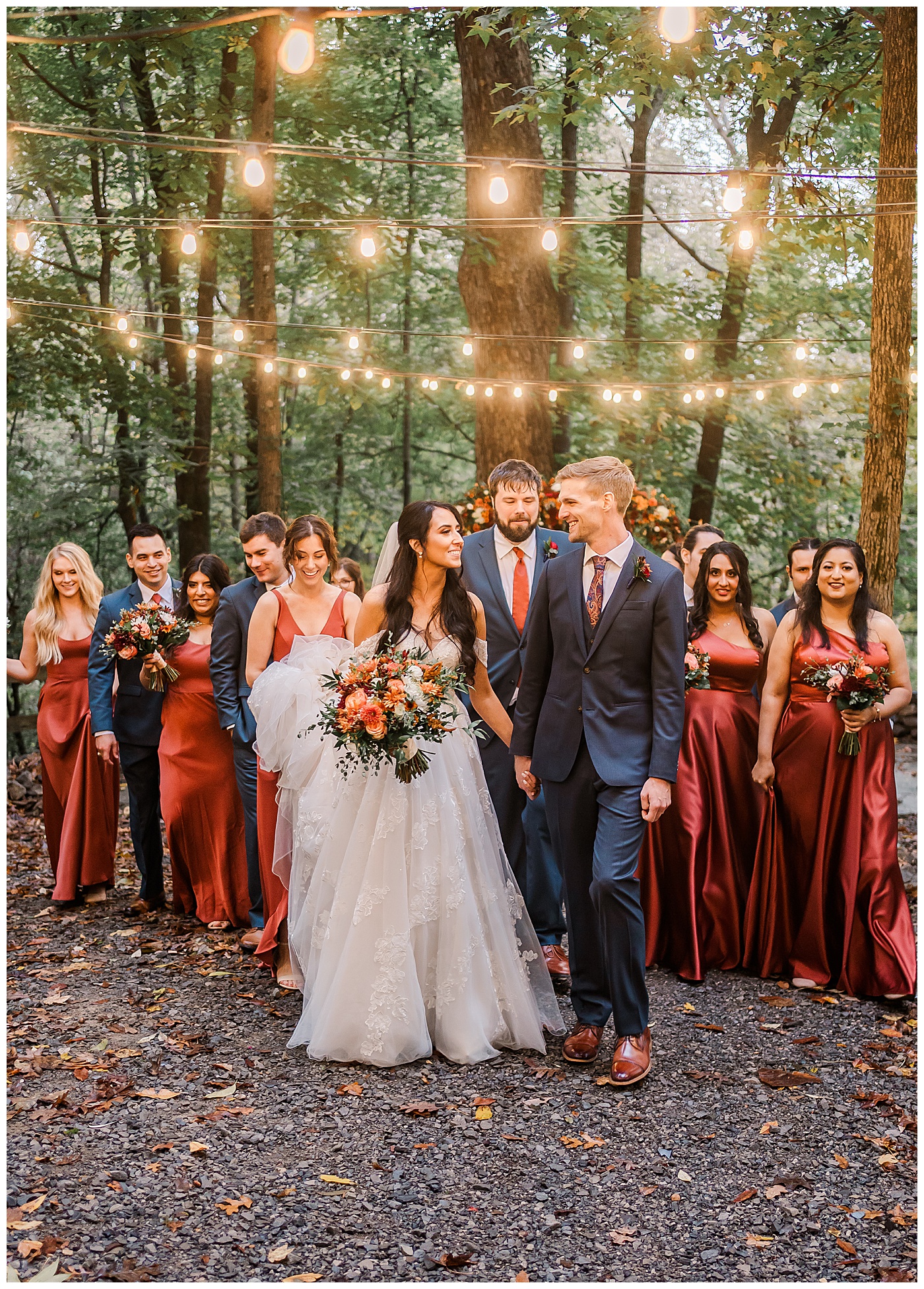 Oakleaf Cottage Wedding Bridal Party Fall Colors