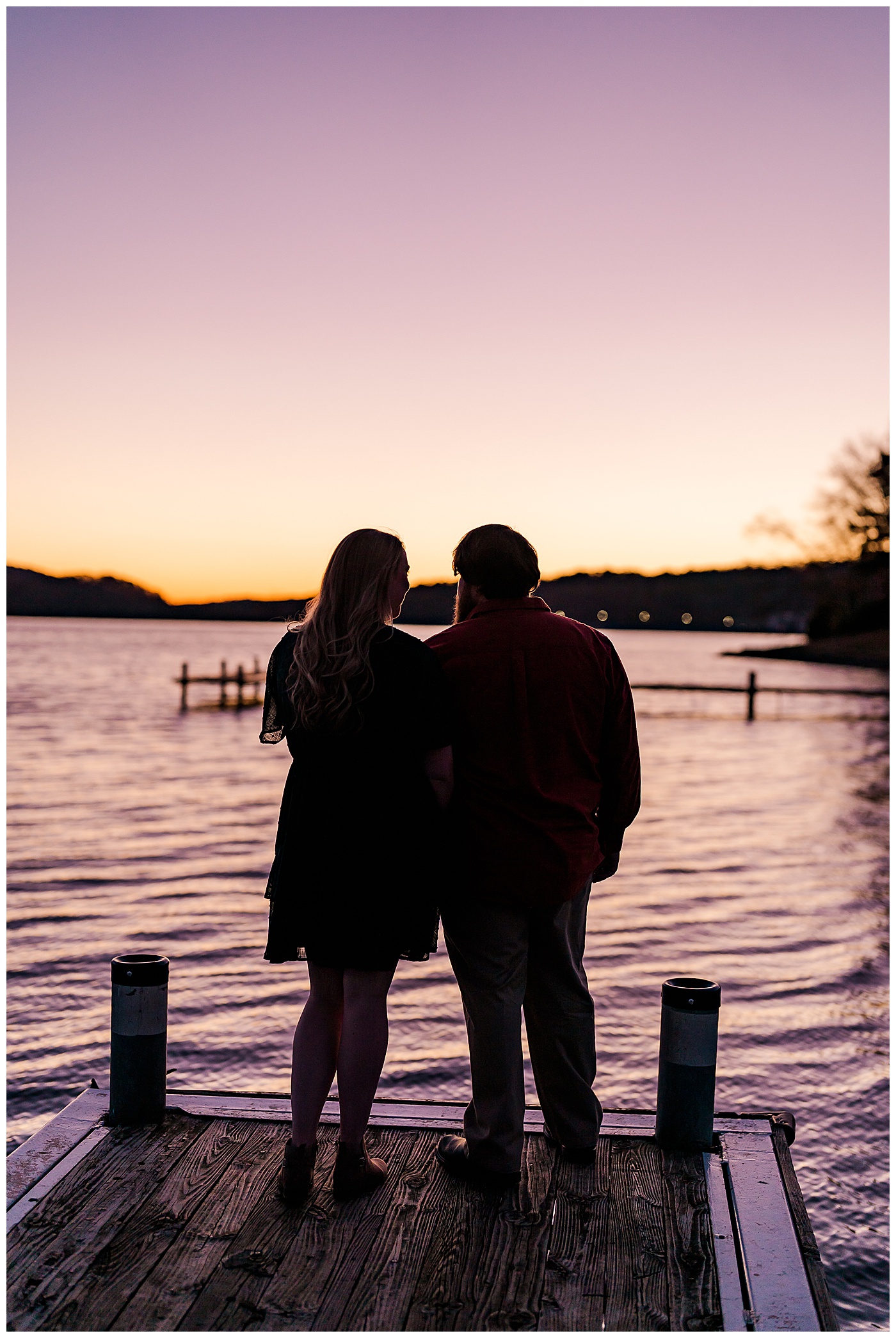 Fall Engagement Couple on Pier