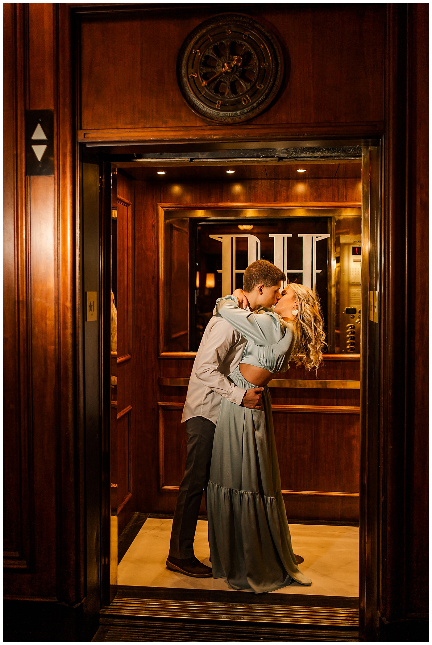 The Read House Elevator Kissing Couple