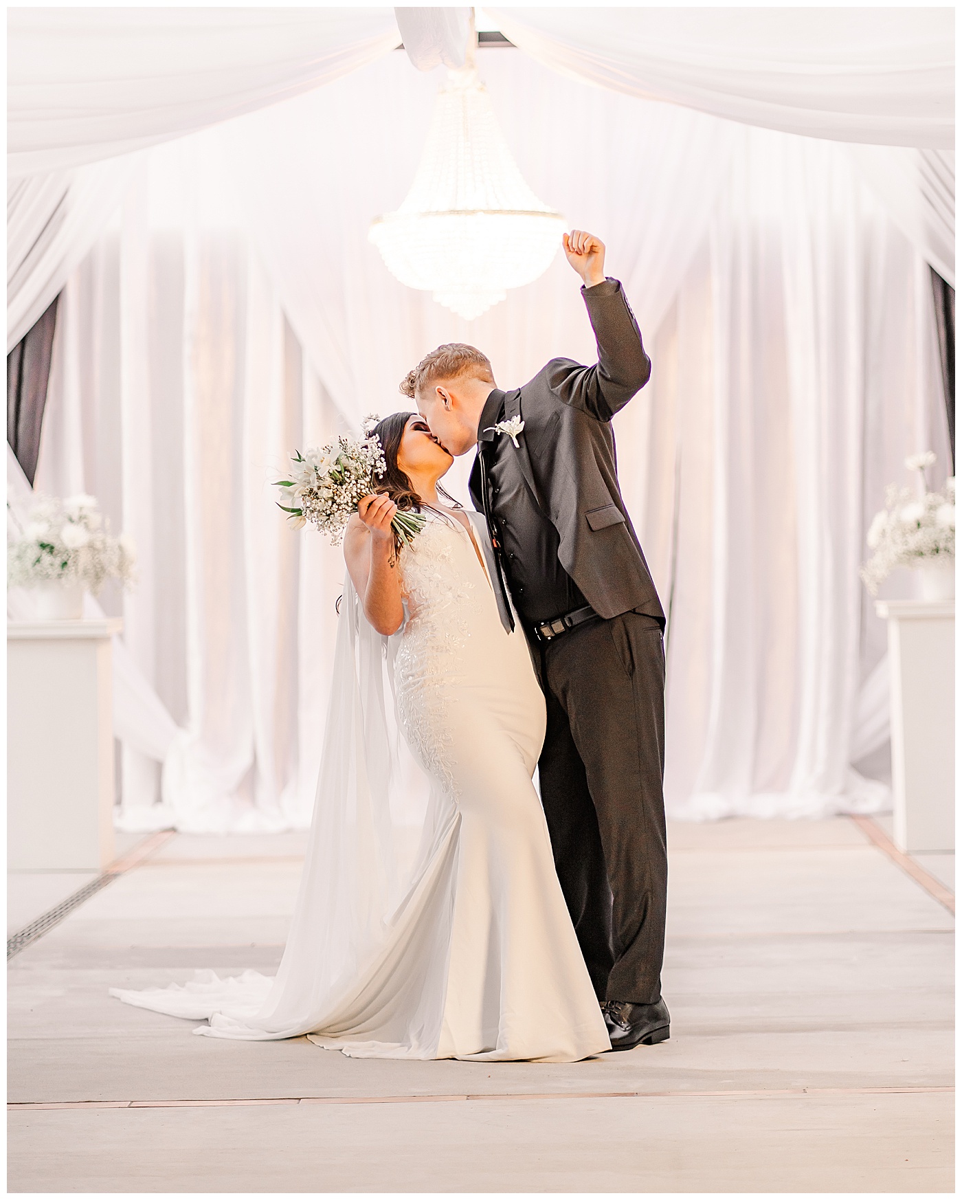 Parkside Hall Styled Shoot Kissing Couple