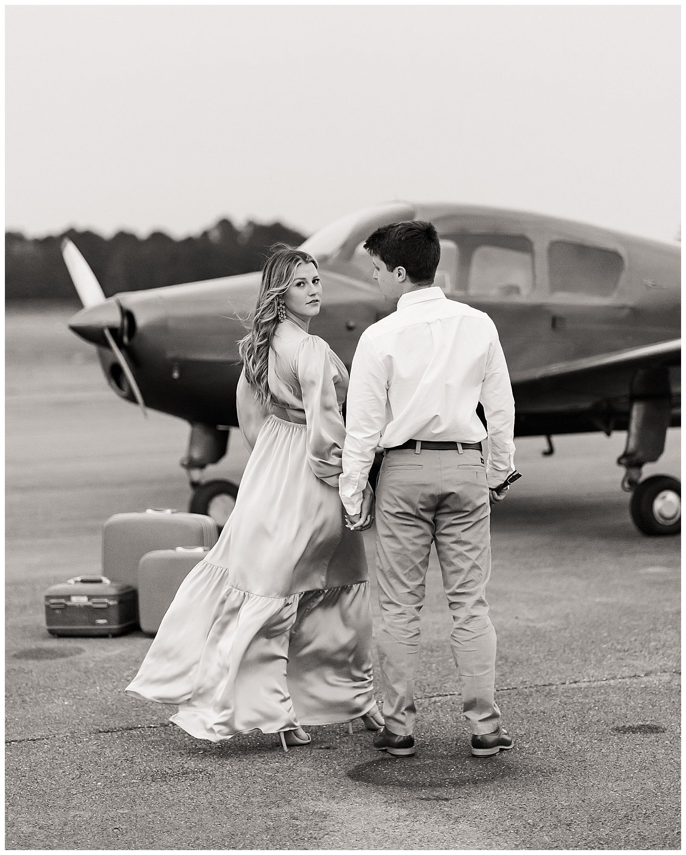 Pilot Engagement Couple with Plane