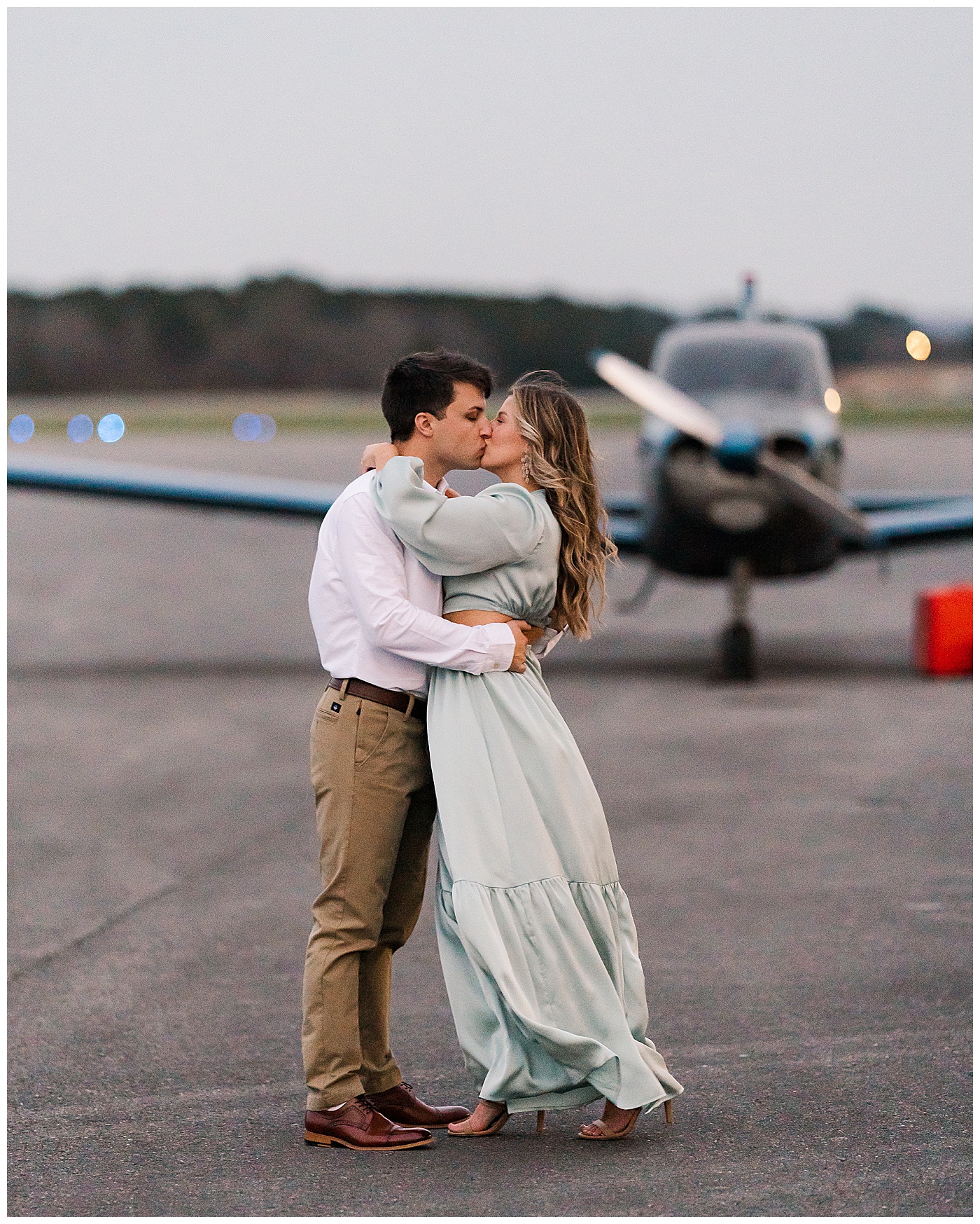 Pilot Engagement Kissing Couple