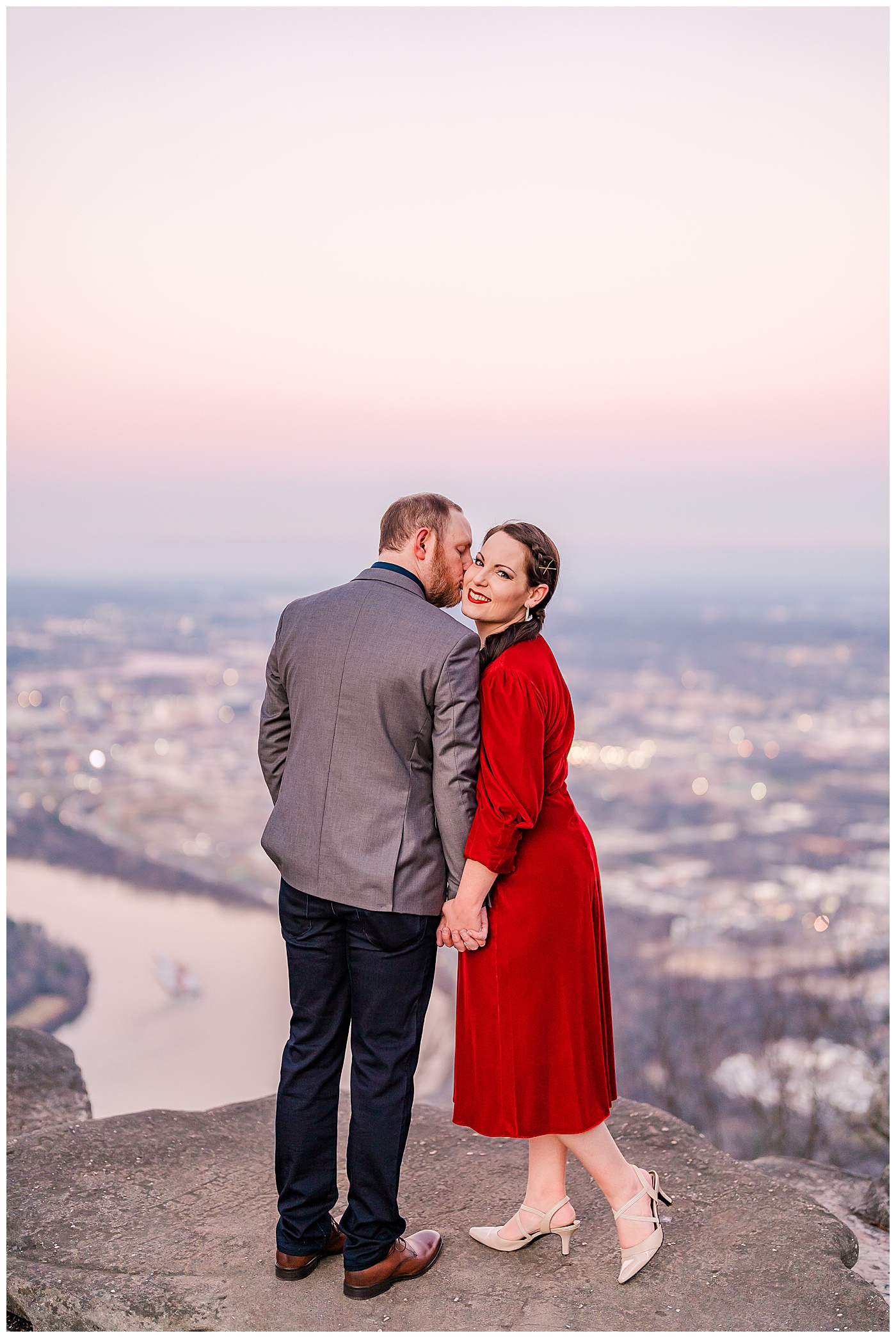 Point Park Couple Engagement with a View