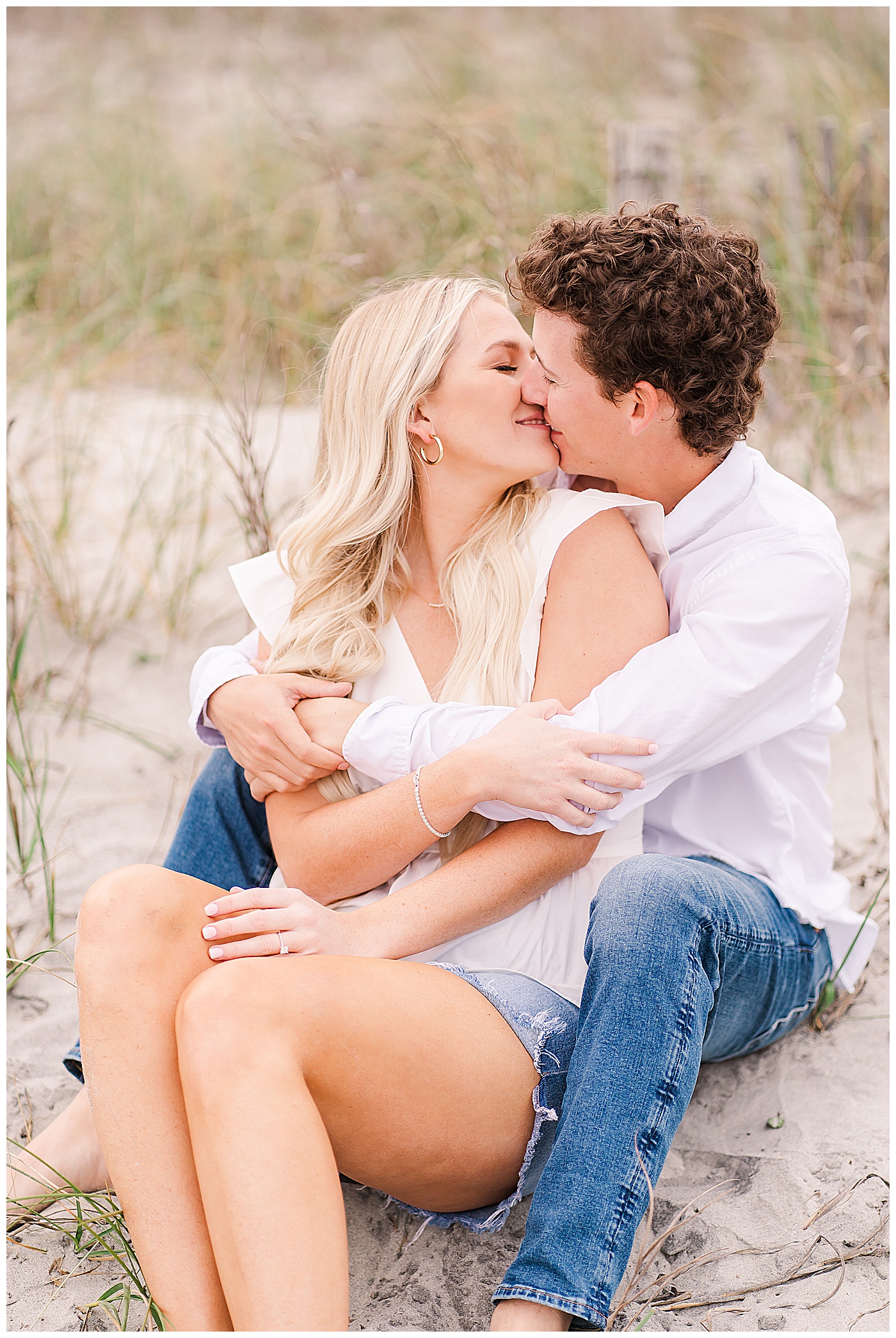 Charleston Beach Couple Kissing