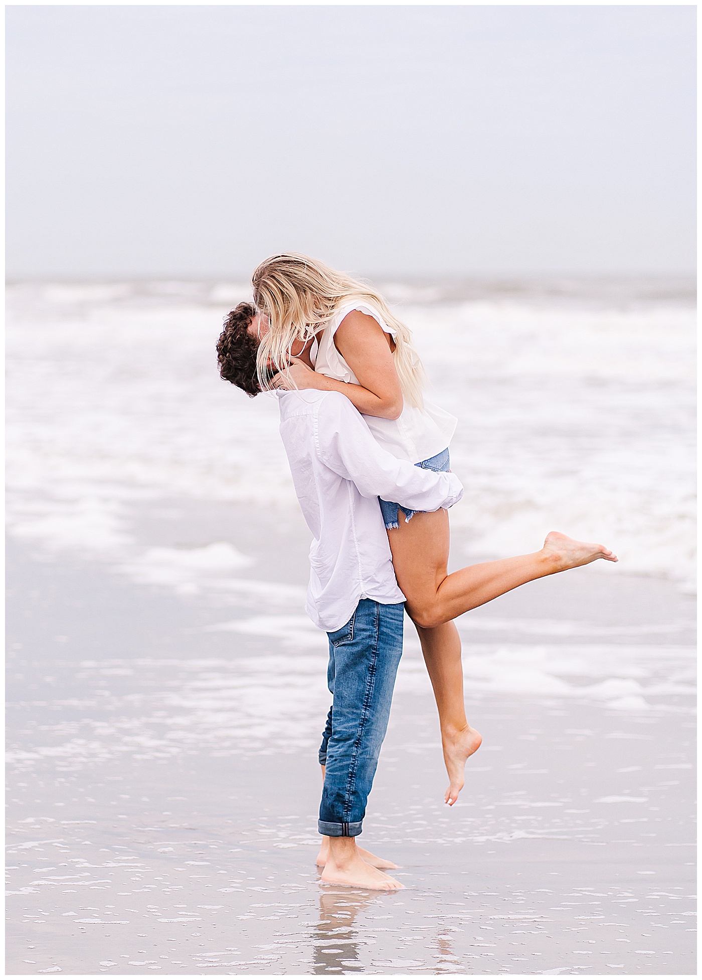 Charleston Beach Couple Kissing