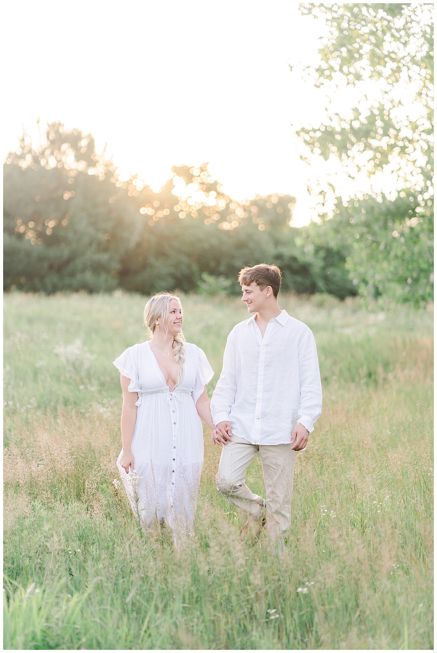 Tennessee River Engagement Couple Hand in Hand