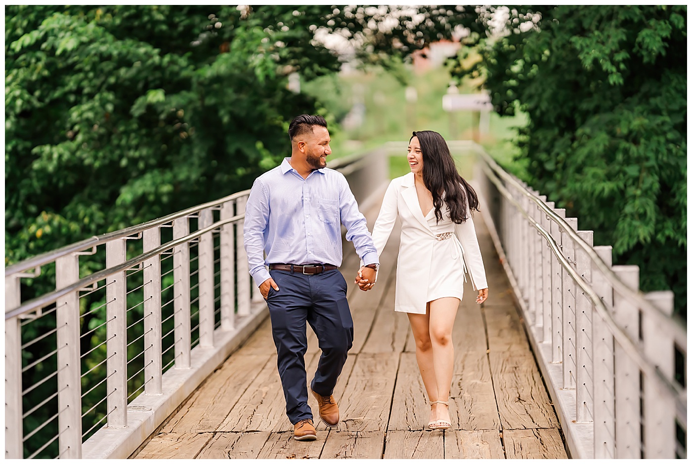 Coolidge Park Engagement Shoot Couple Hand in Hand