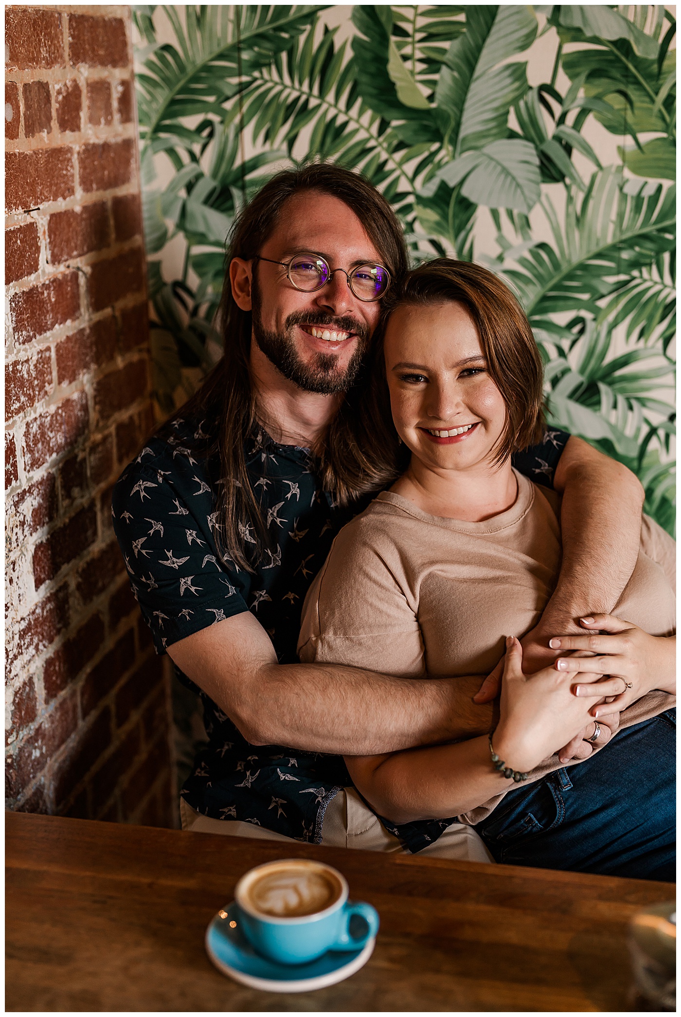 Unique Engagement Photos Smiling Couple