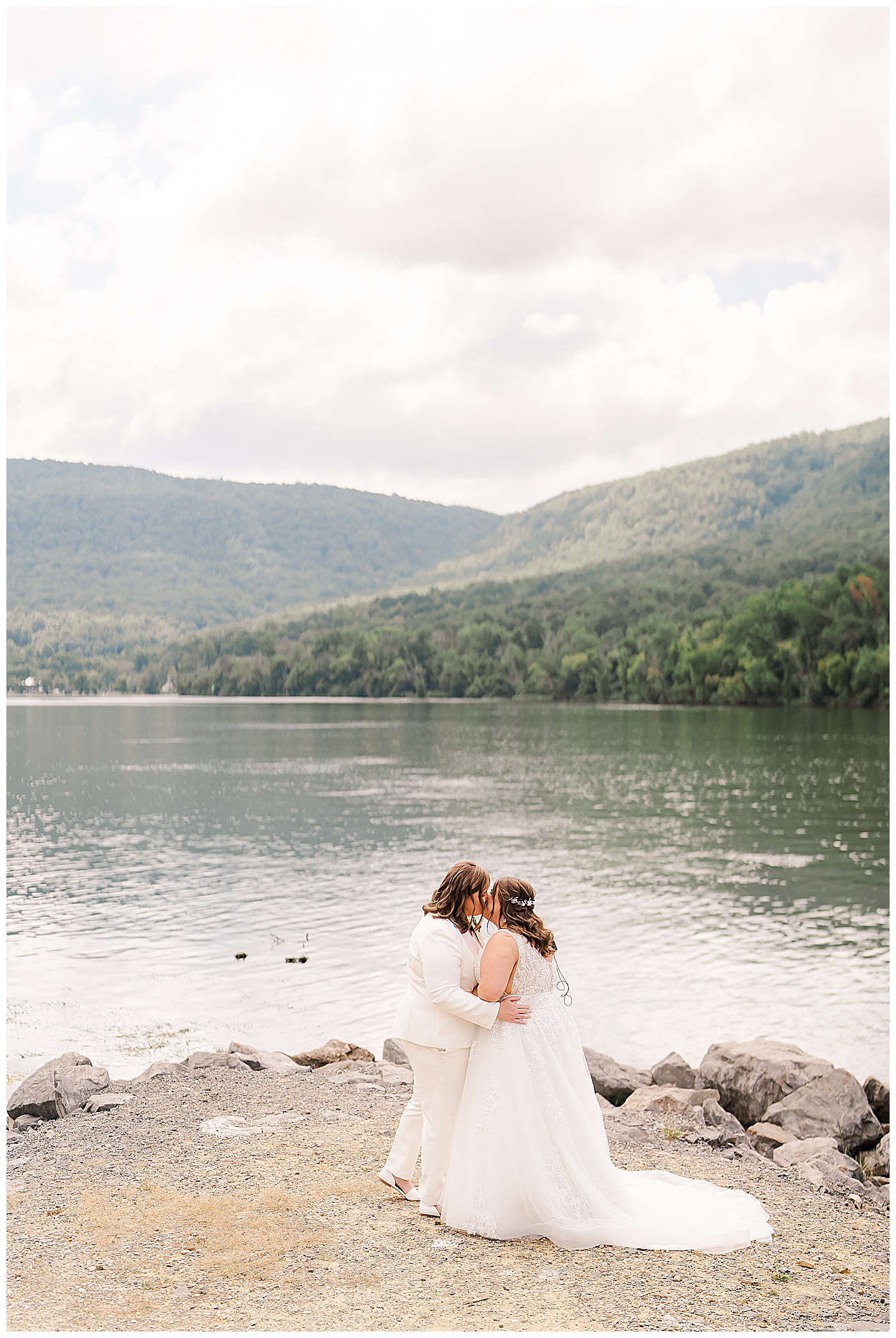 Kissing Couple by the Lake