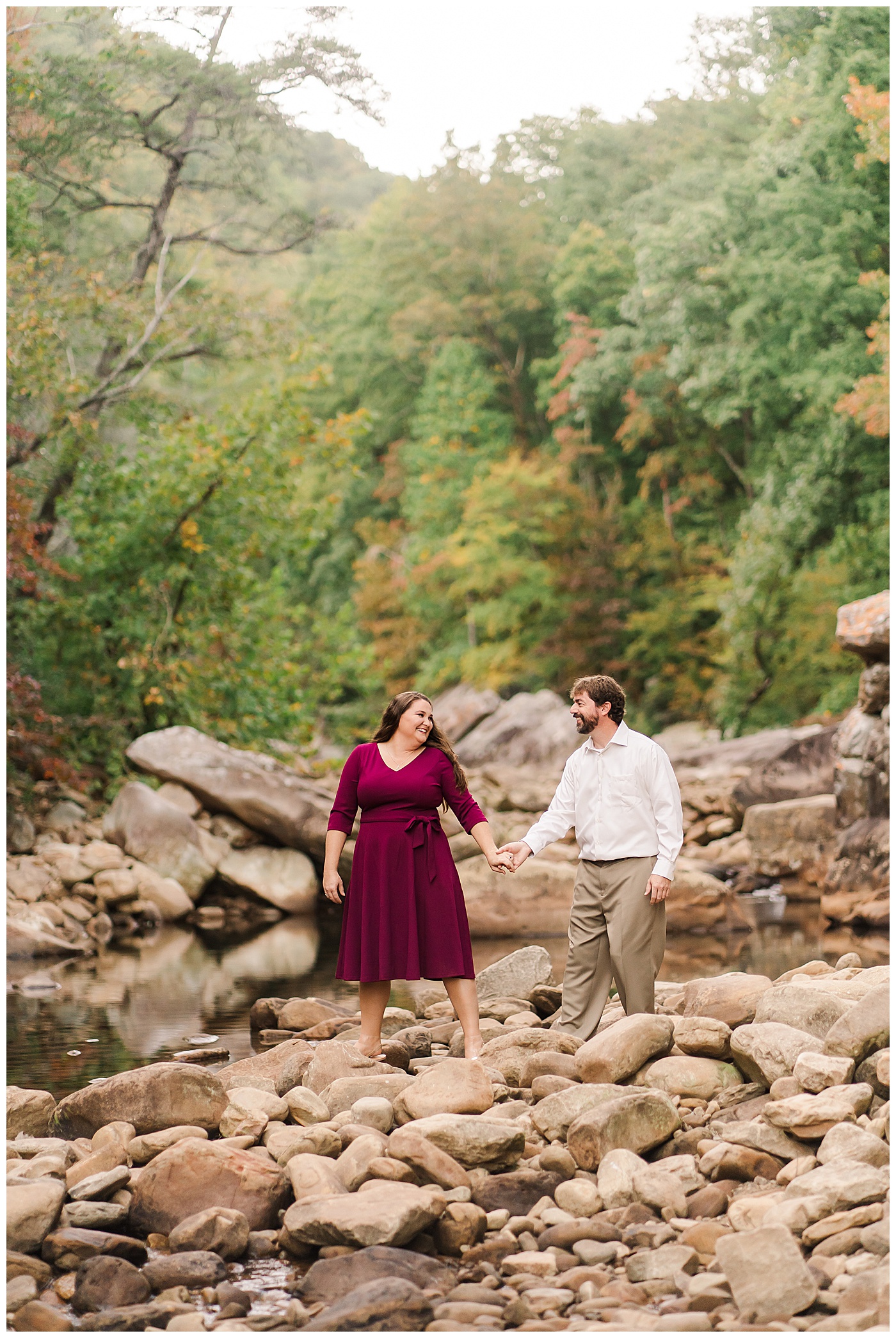 Chattanooga Fall Engagement Photos Hand in Hand Couple