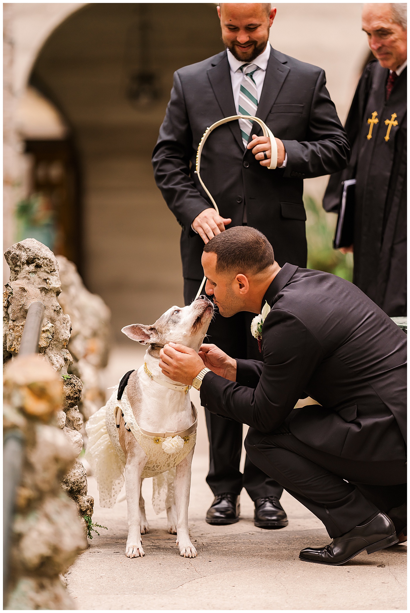 St. Augustine Wedding Details Groom and Dog