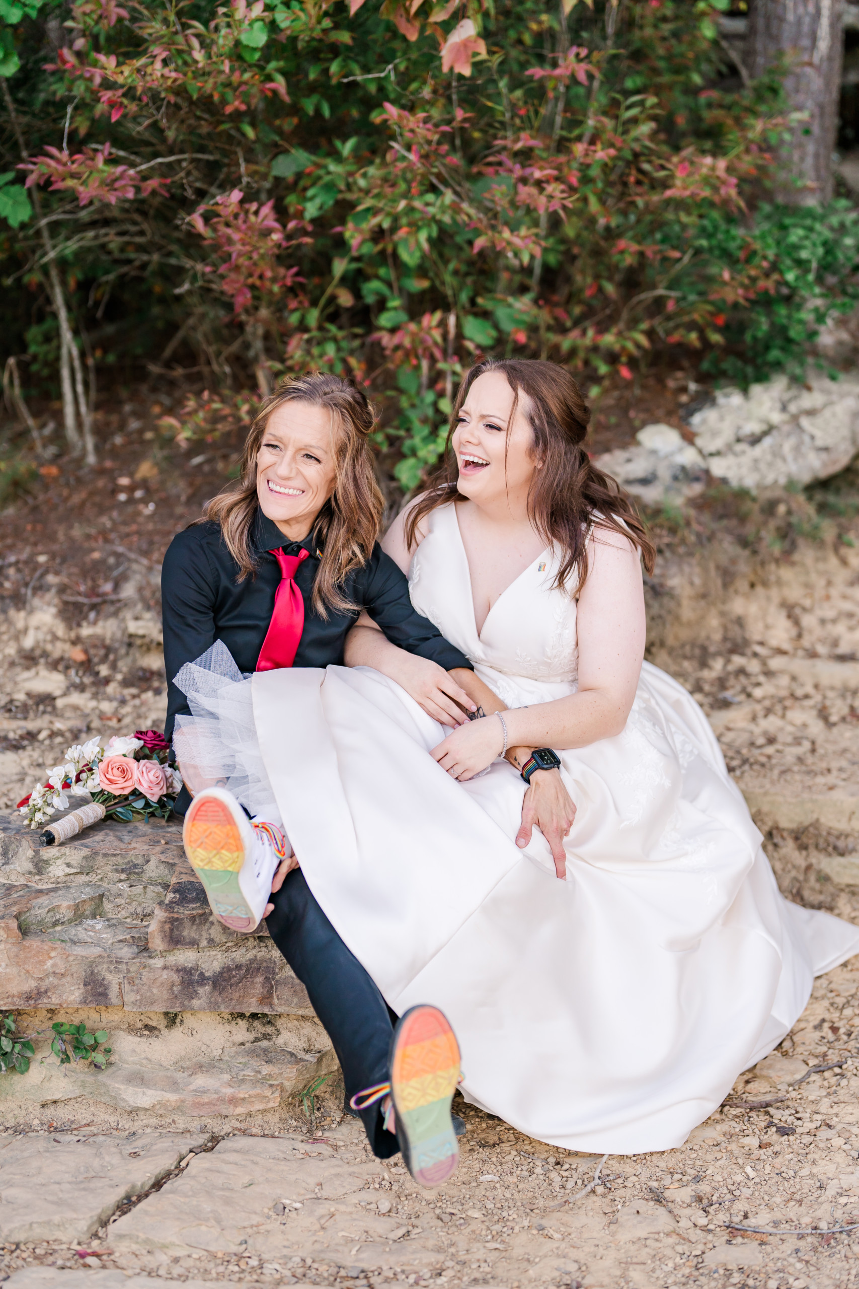 Laughing Couple Snoopers Rock Elopement