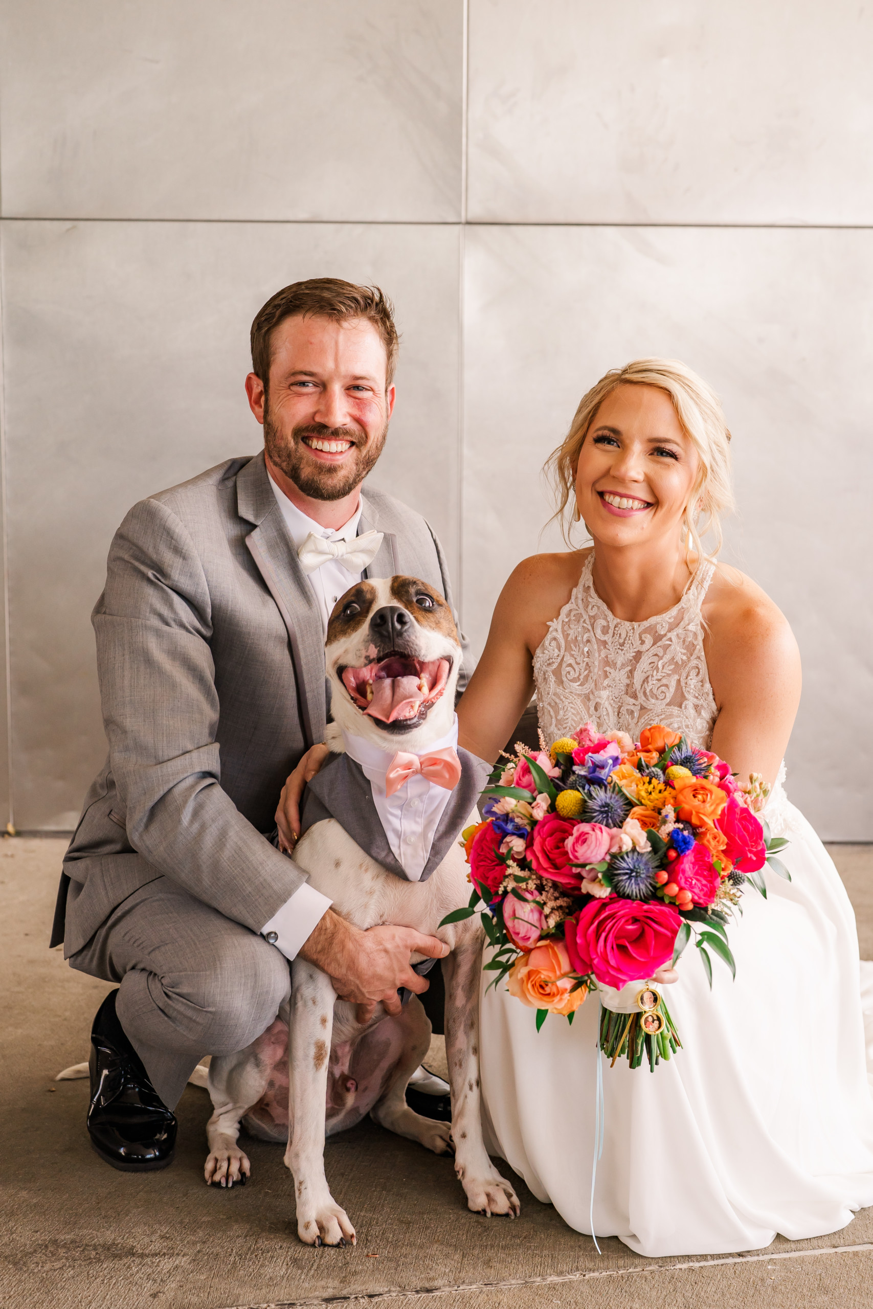 Wedding Day Dog and Couple