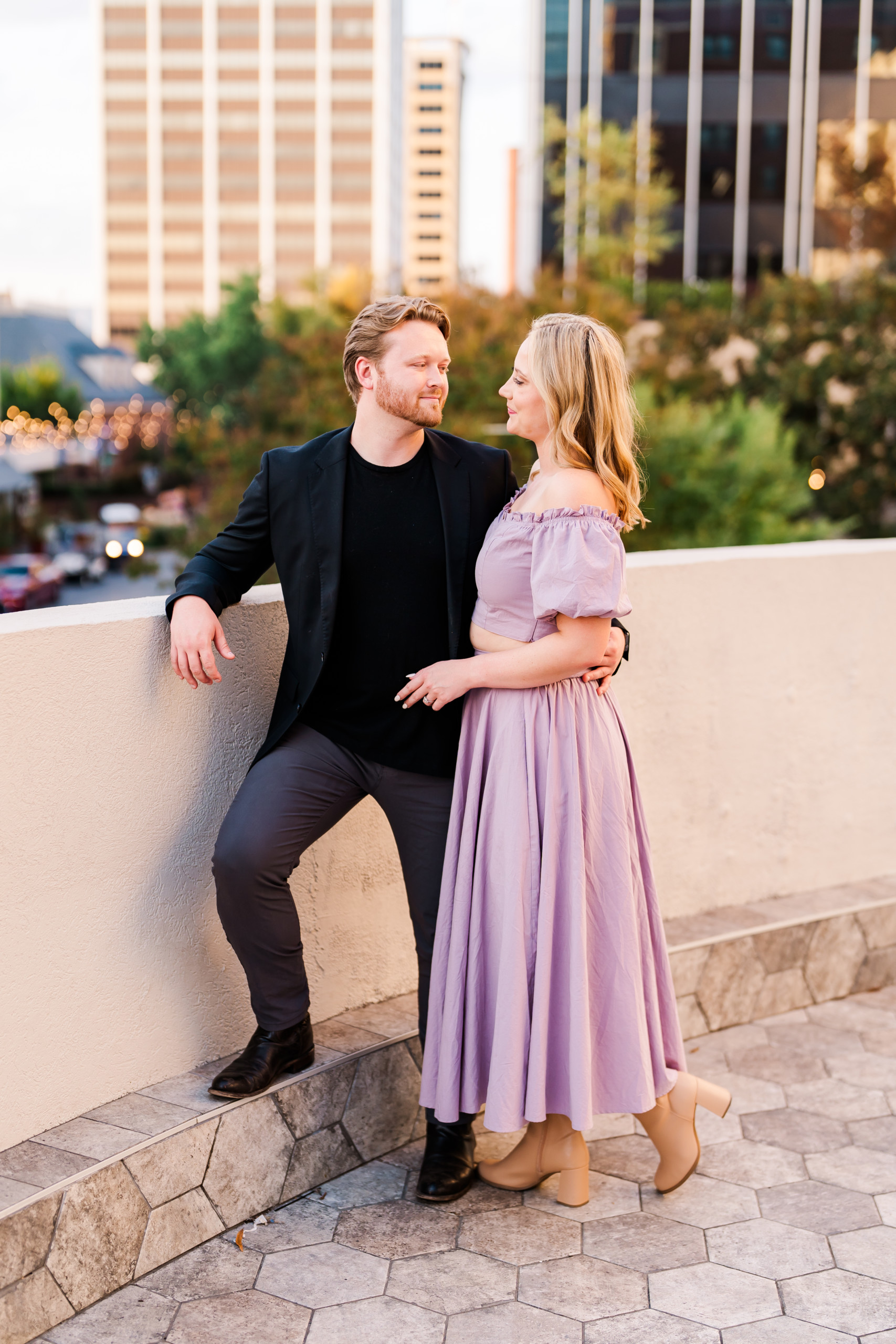 Happy Couple Downtown Chattanooga Engagement