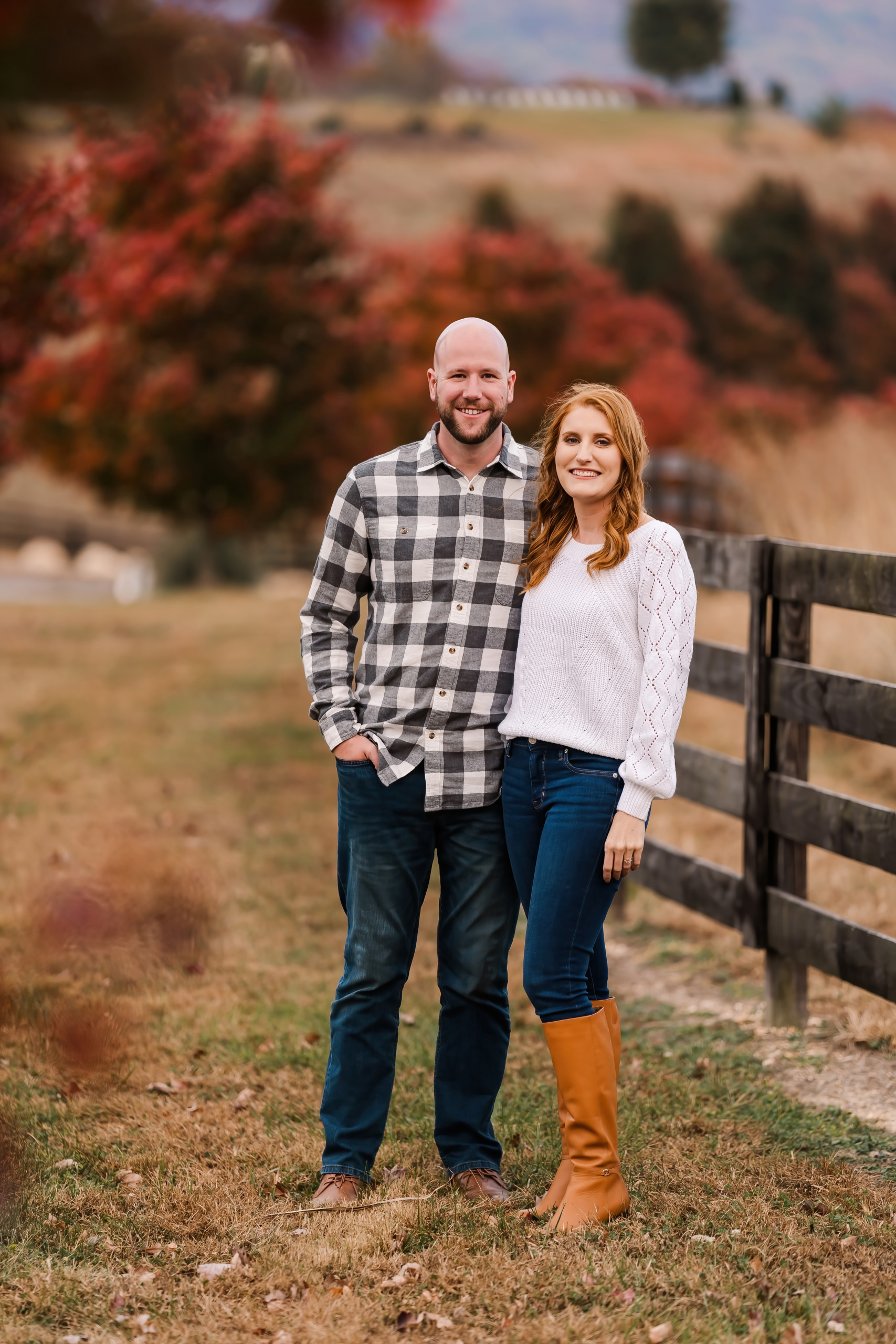 Howe Farms Engagement Smiling Couple