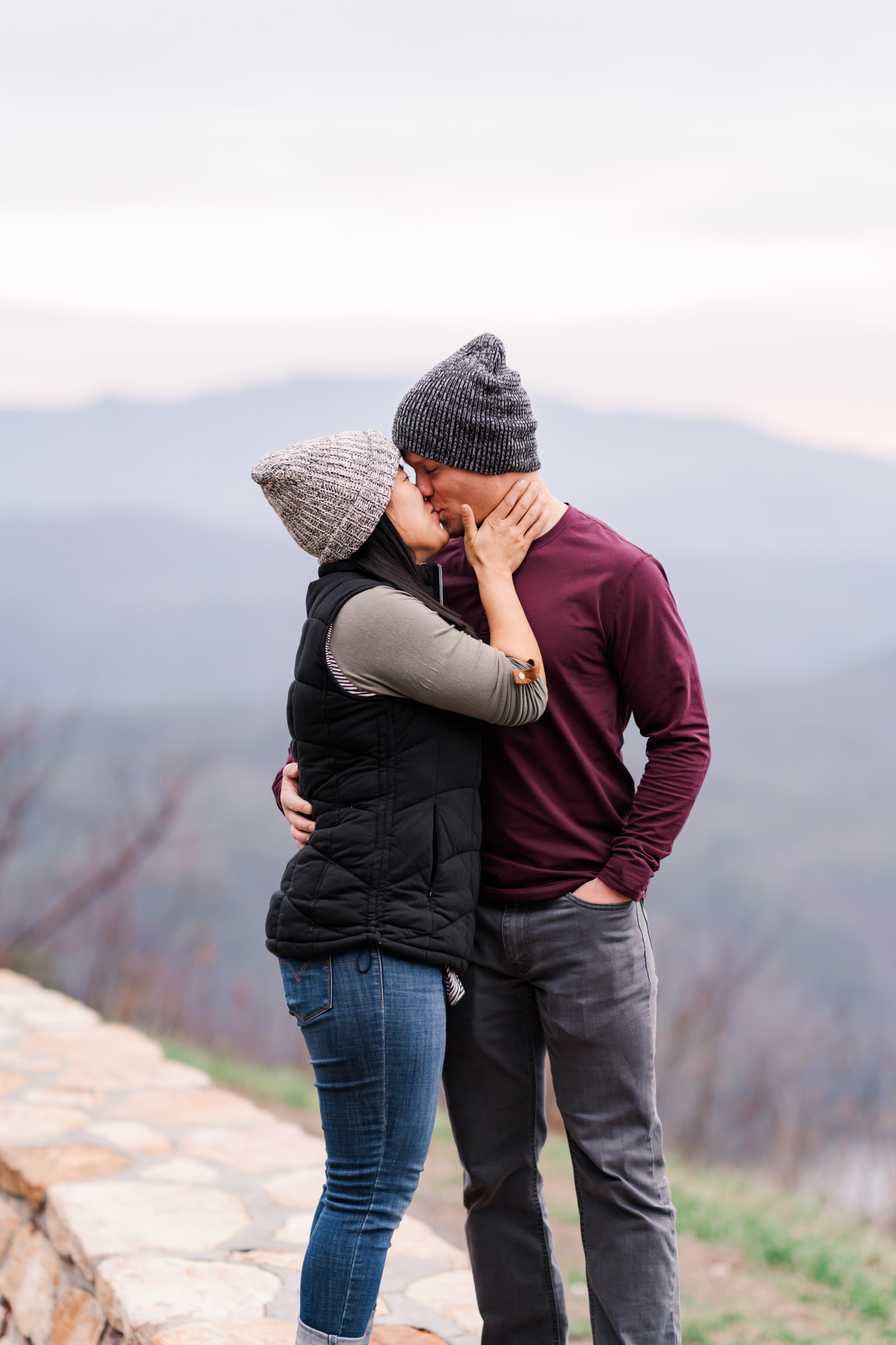 Kissing Couple Chilhowee Engagement 