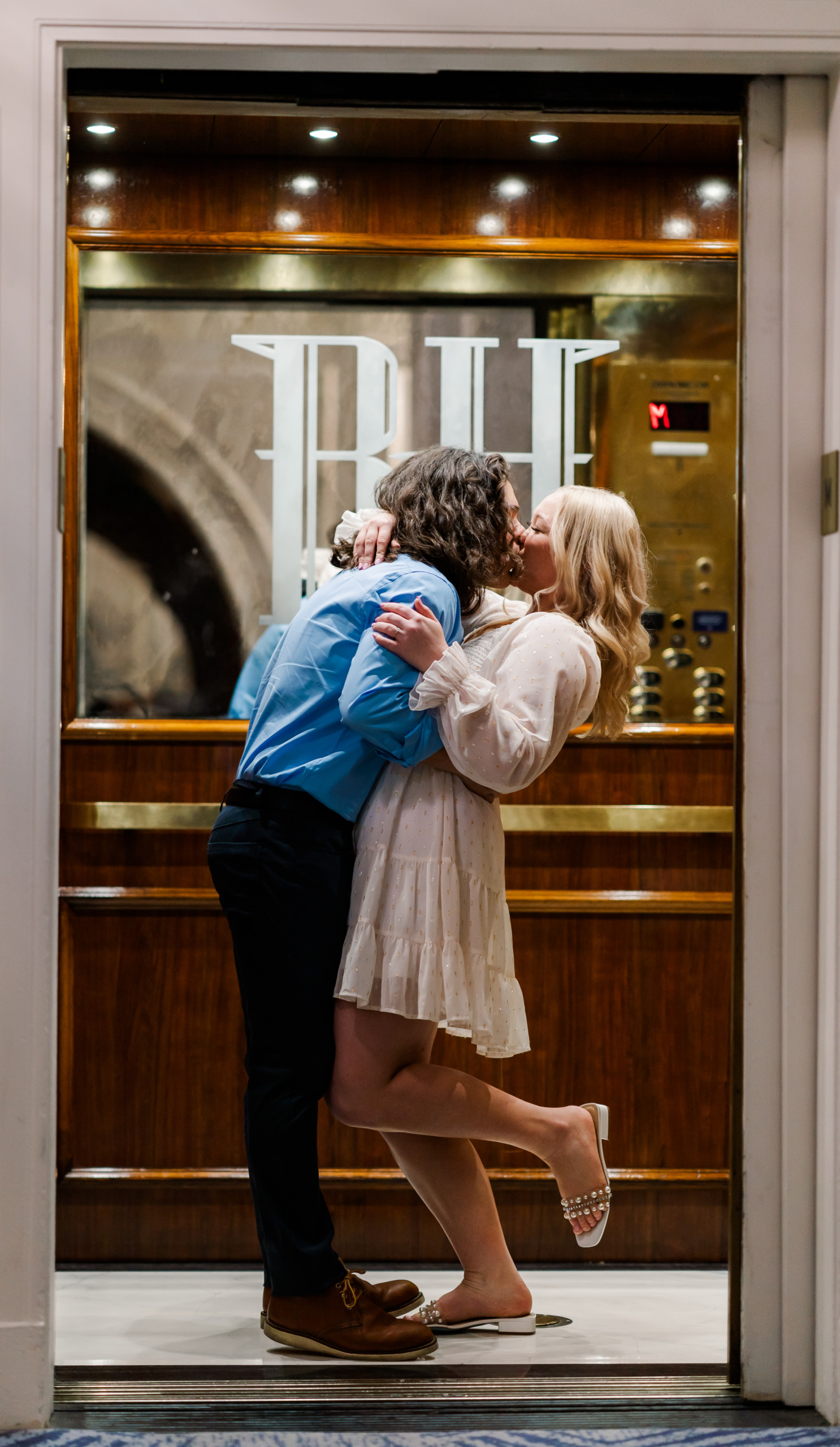 Elevator Kiss Read House Engagement