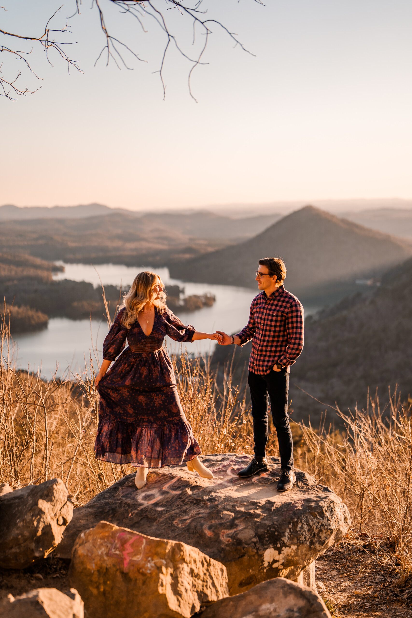 Chilhowee Overlook Engagement Couple