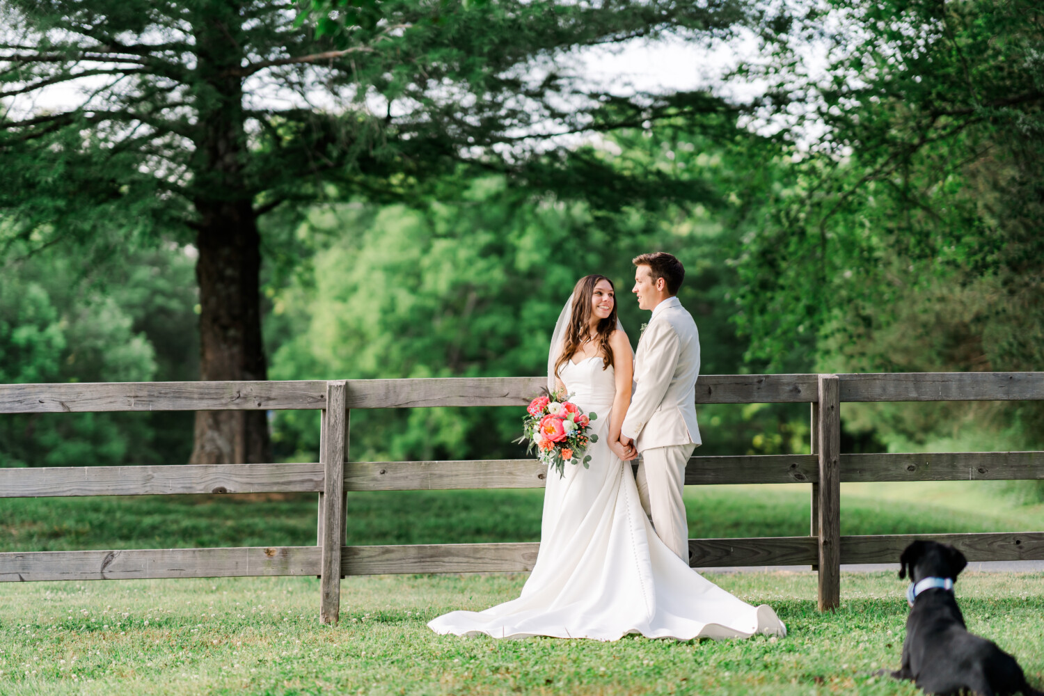 Backyard Wedding Bride and Groom