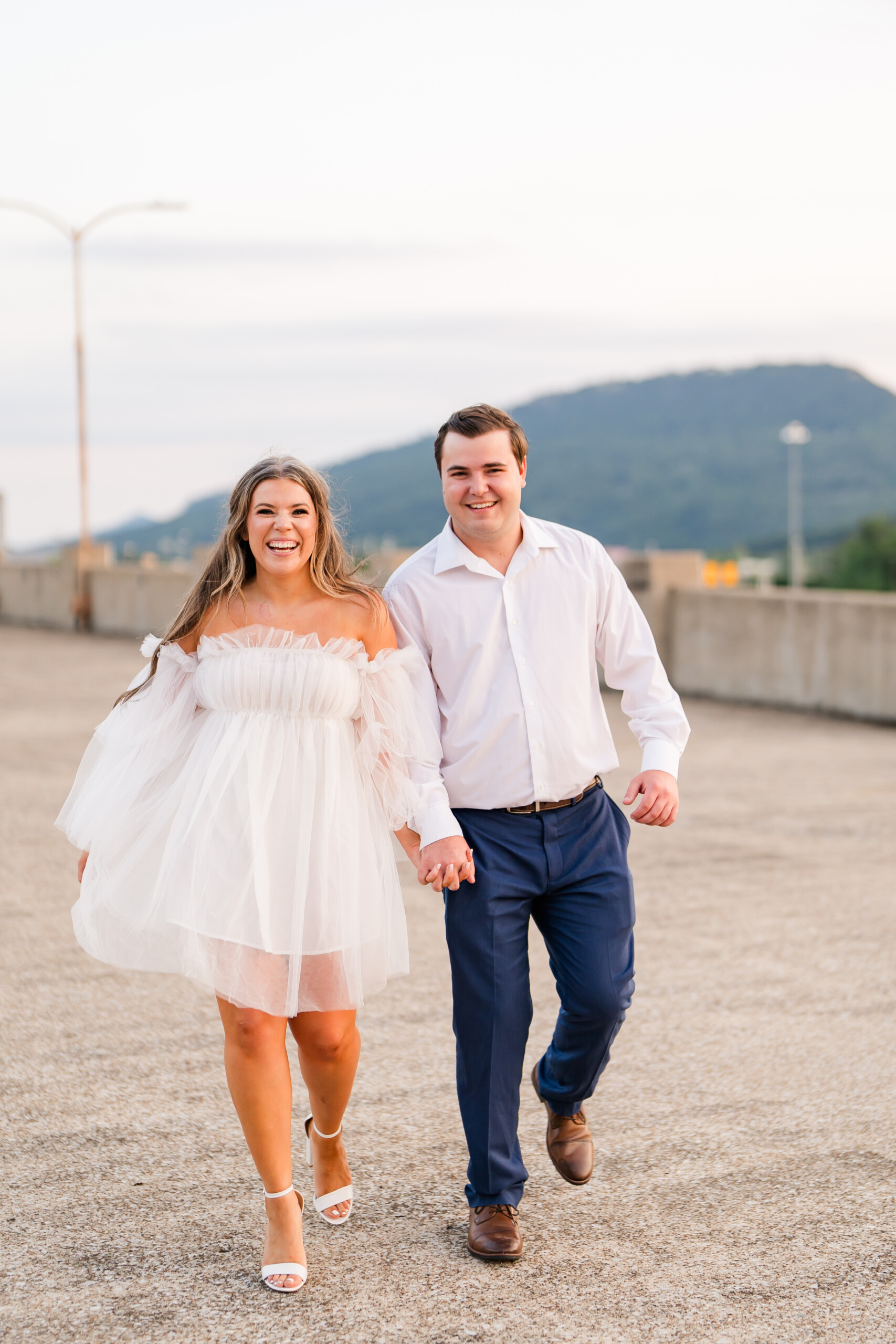 Downtown Chattanooga Happy Engaged Couple
