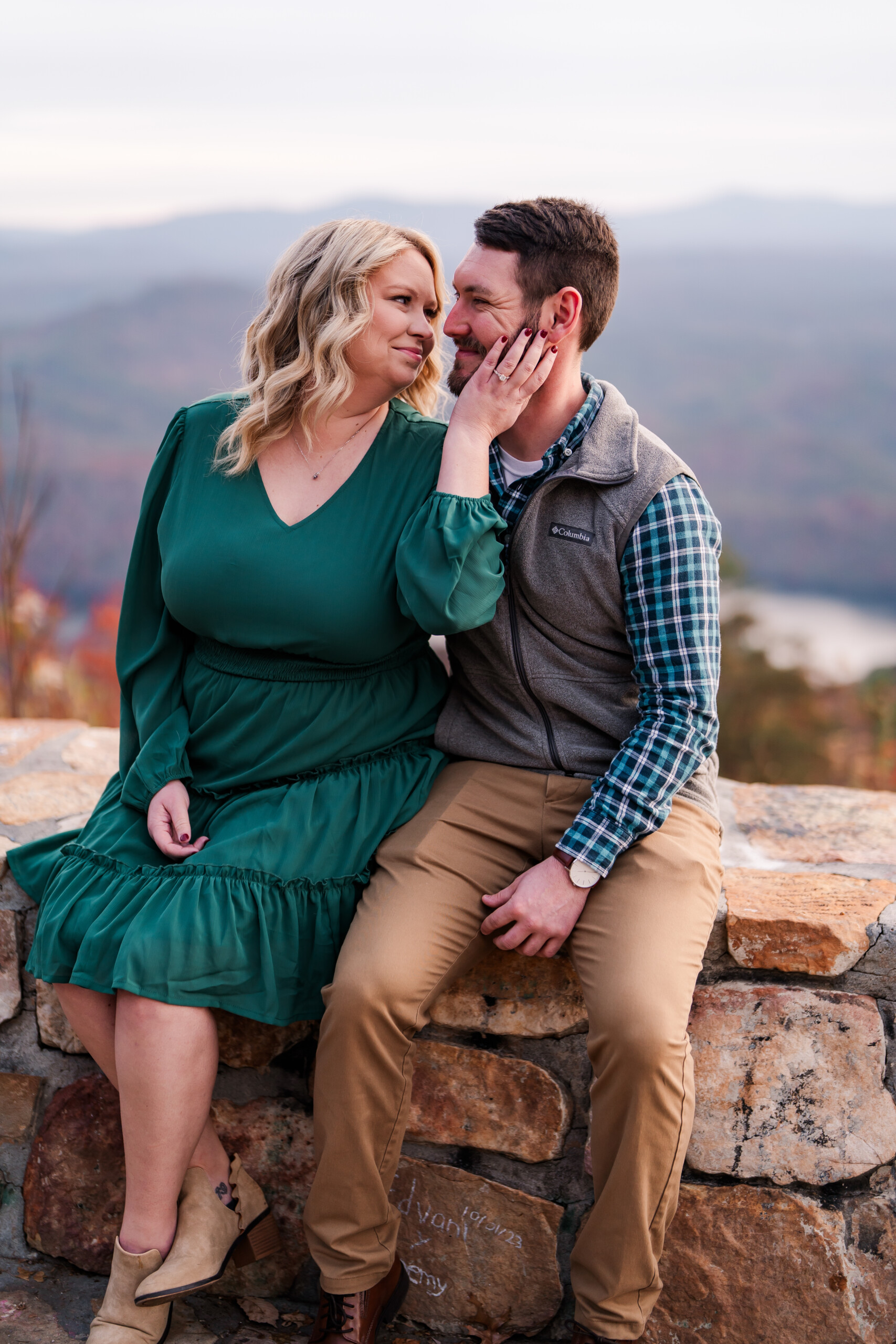 Chilhowee Overlook Engaged Couple